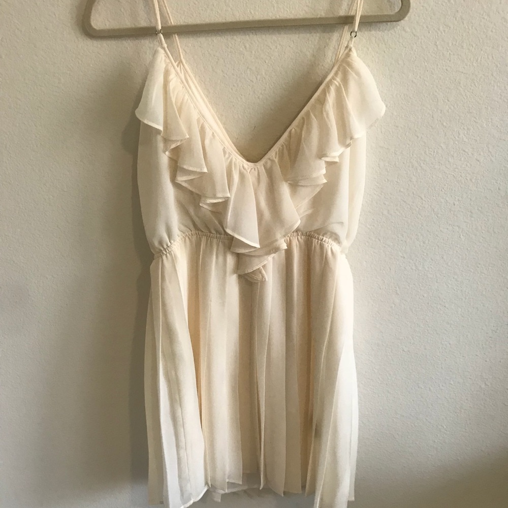 BCBG Cream Ruffle Dress - Picture 2 of 3